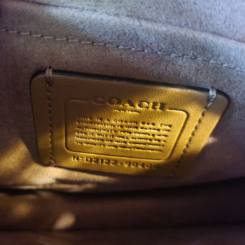 Coach Klare Leather Cream And Tan Crossbody With Many Details Studded, Snakeskin - Picture 2 of 7